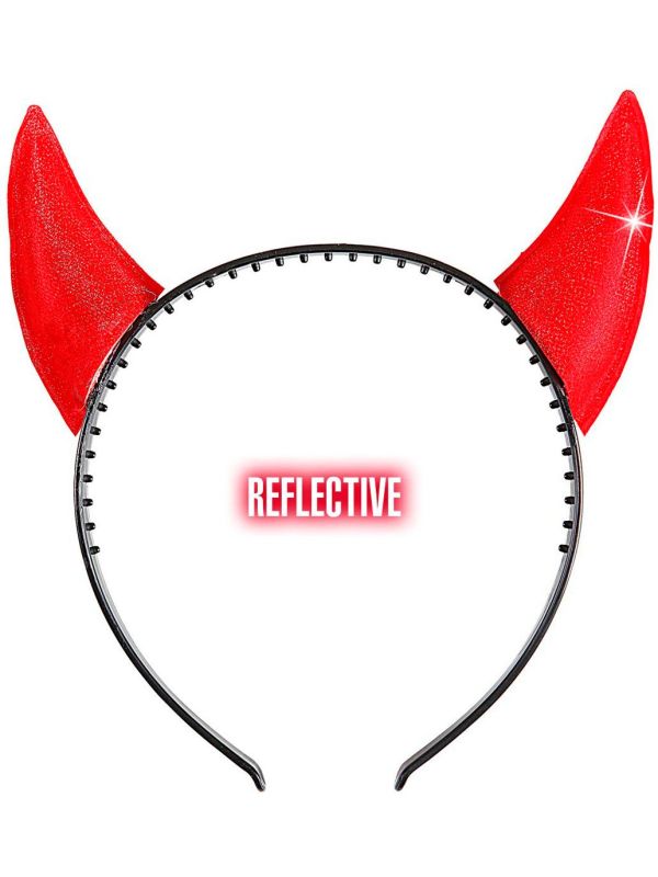 Rode reflecterende duivel hoorntjes main product photo