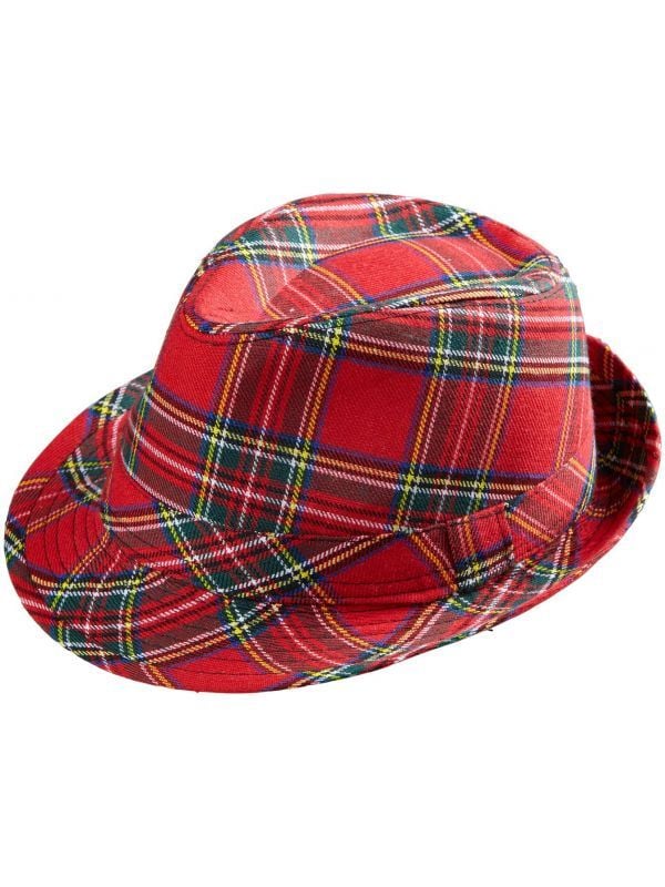 Rode tartan hoed