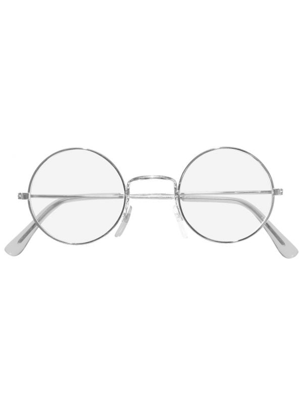 Ronde bril met glas zilver