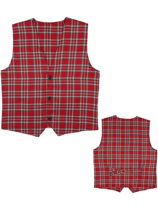 Rood tartan vest