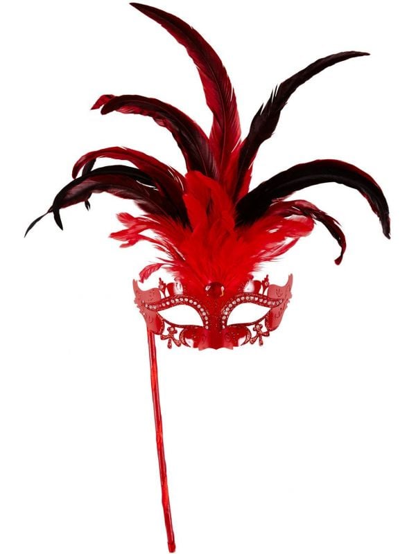 Rood venetiaans masker op stok