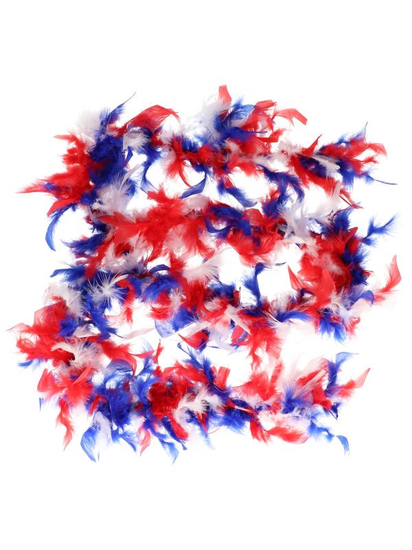 Rood wit blauw veren mix boa main product photo