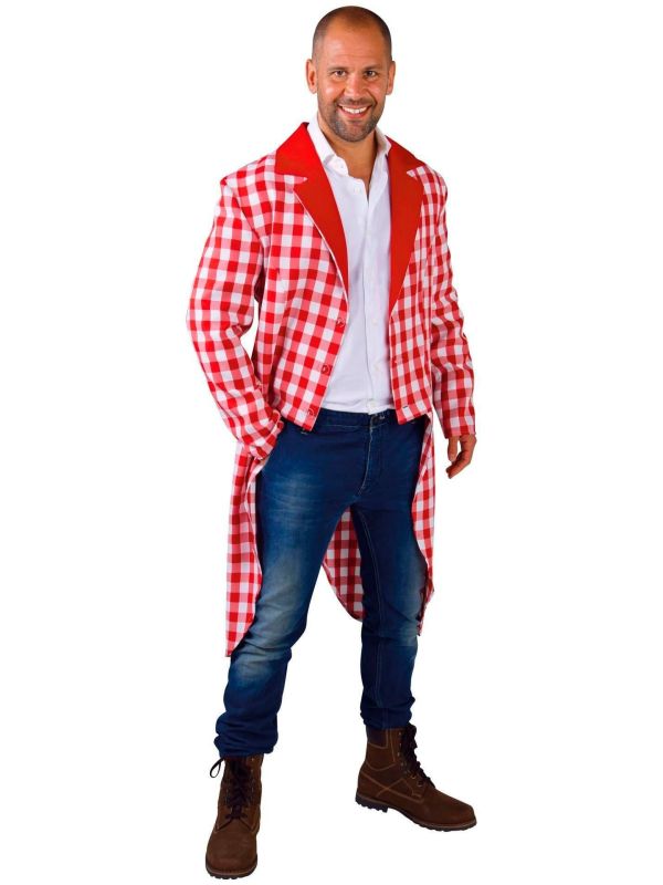 Rood wit geruite slipjas heren main product photo