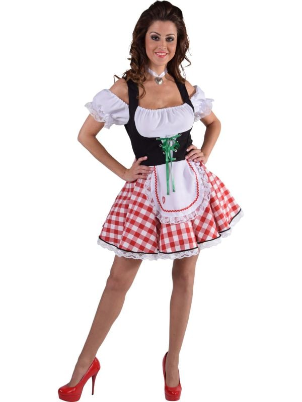 Rood wit oktoberfest jurkje dames main product photo