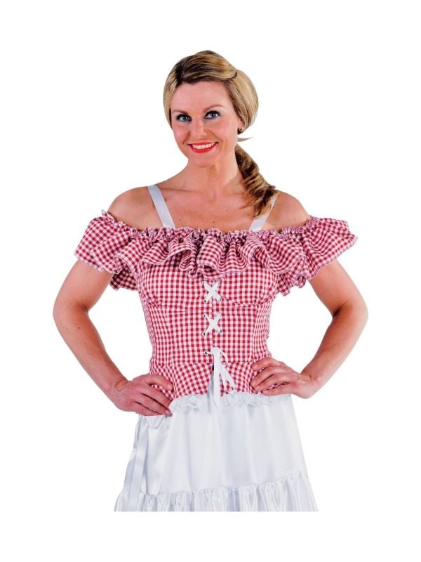 Rood-witte carmen blouse vrouwen main product photo