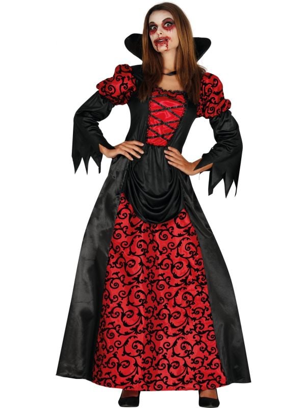 Rood zwarte vampier jurk