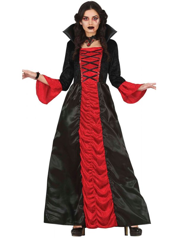 Rood zwarte vampier outfit dames