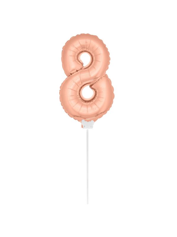 Rosé goud cijfer 8 mini folieballon main product photo