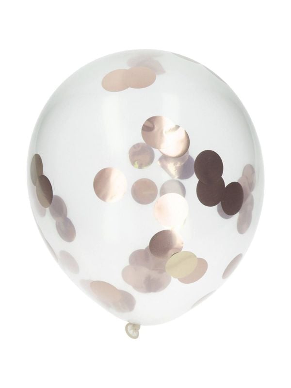 Rose goudkleurige confetti ballonnen 4 stuks