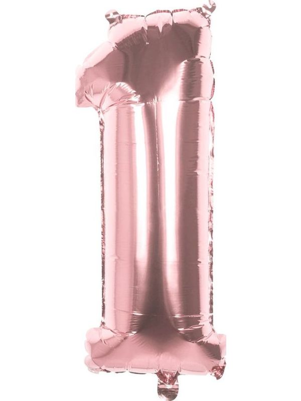 Rosegoud ballon cijfer 1 main product photo