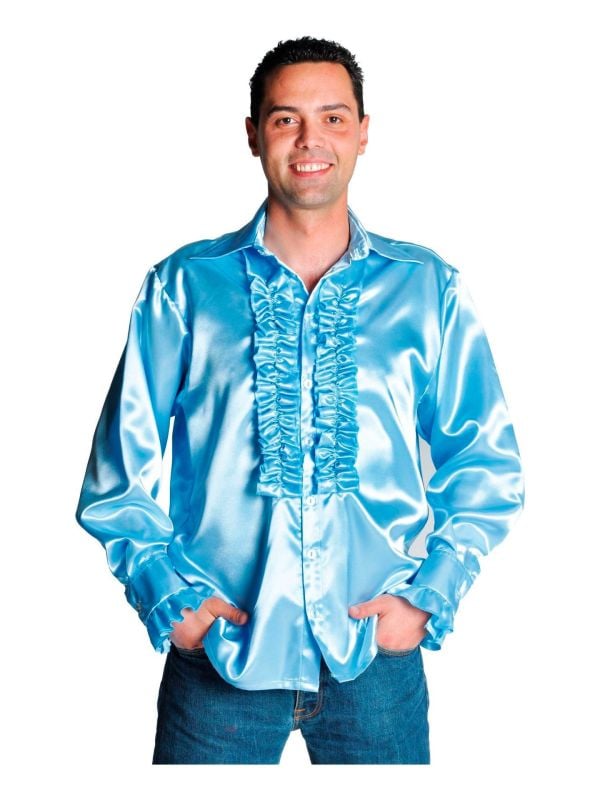 Rouches blouse blauw luxe heren main product photo