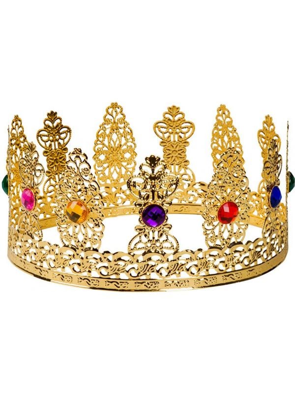 Royale koning kroon met edelstenen