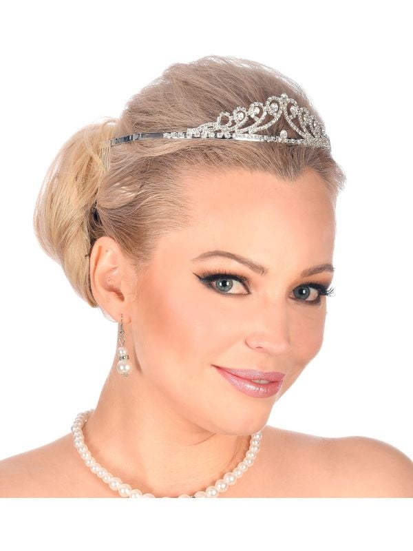 Royale tiara zilver strass