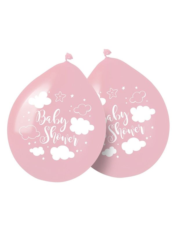 Roze babyshower meisje ballonnen 8 stuks