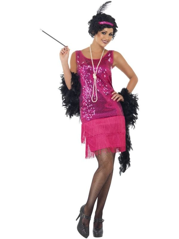 Roze flapper jurk jaren 20