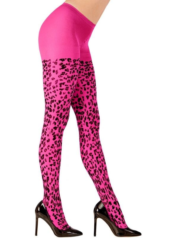 Roze luipaard print panty