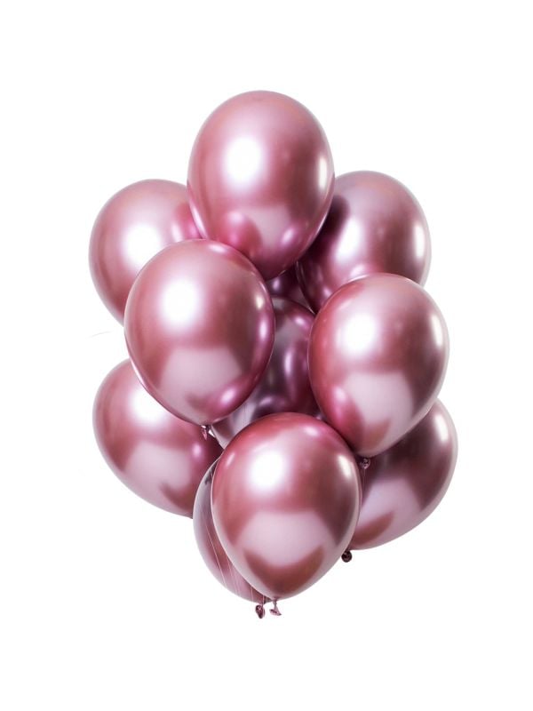 Roze mirror effect ballonnen 12 stuks