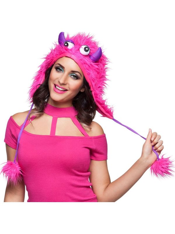 Roze monster muts pluche main product photo