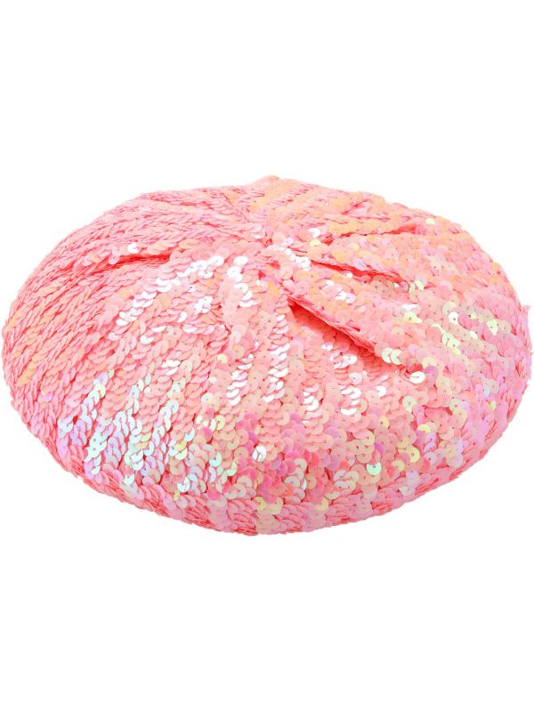 Roze pailletten baret