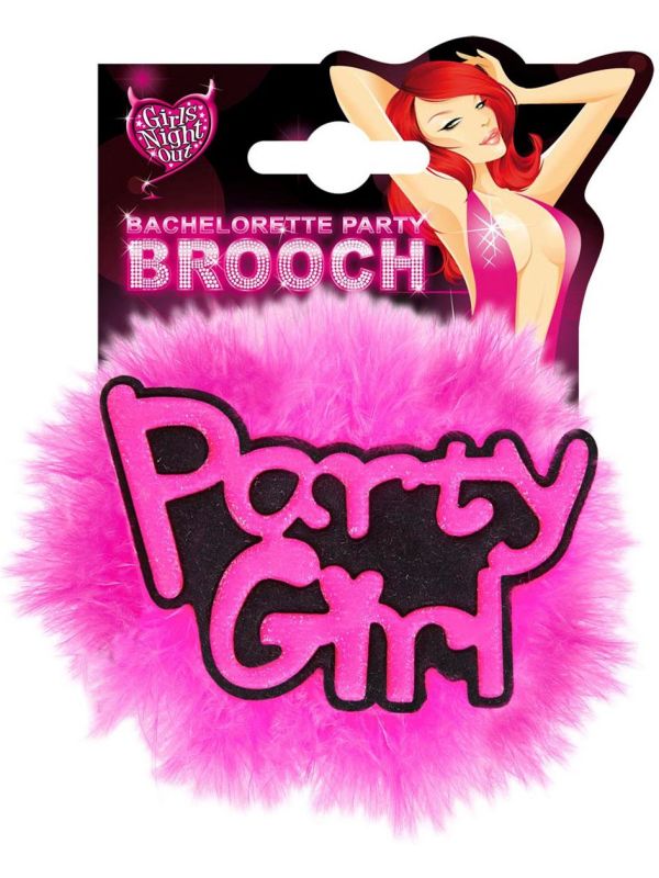 Roze party girl broche