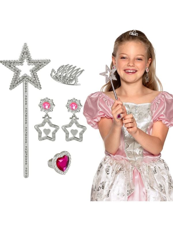 Roze prinses accessoires setje