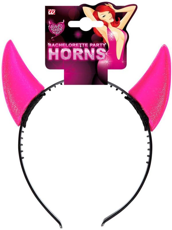 Roze reflecterende duivel hoorntjes main product photo