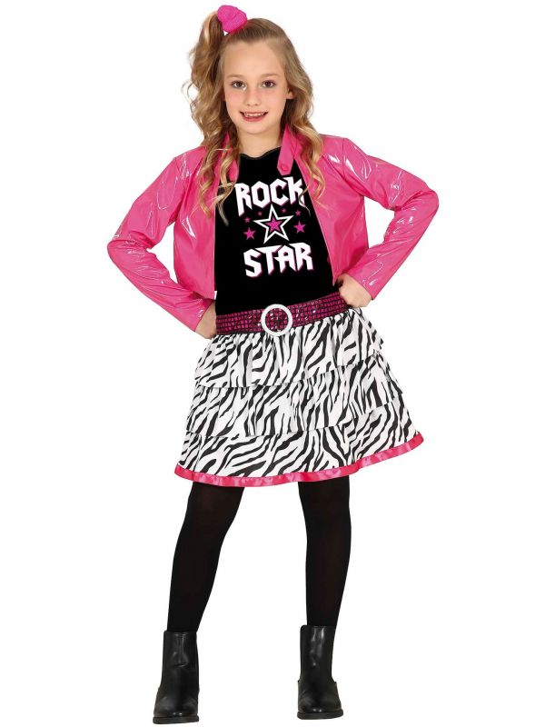 Roze rockster outfit meisjes