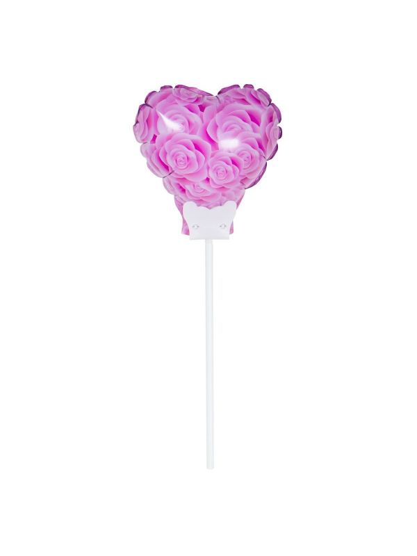 Roze rozen hart mini folie wensballon