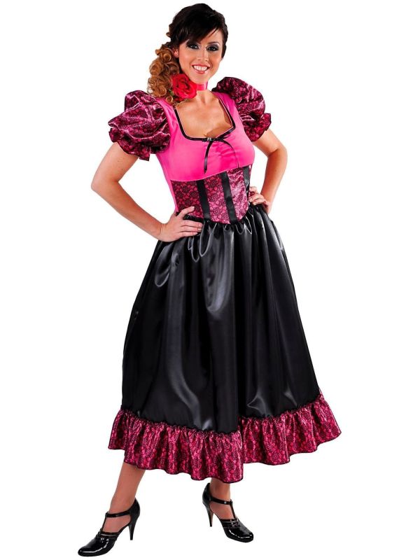 Roze saloon dame jurk main product photo