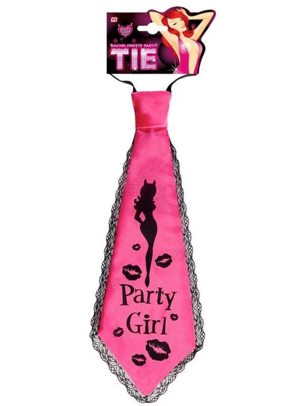 Roze stropdas party girl