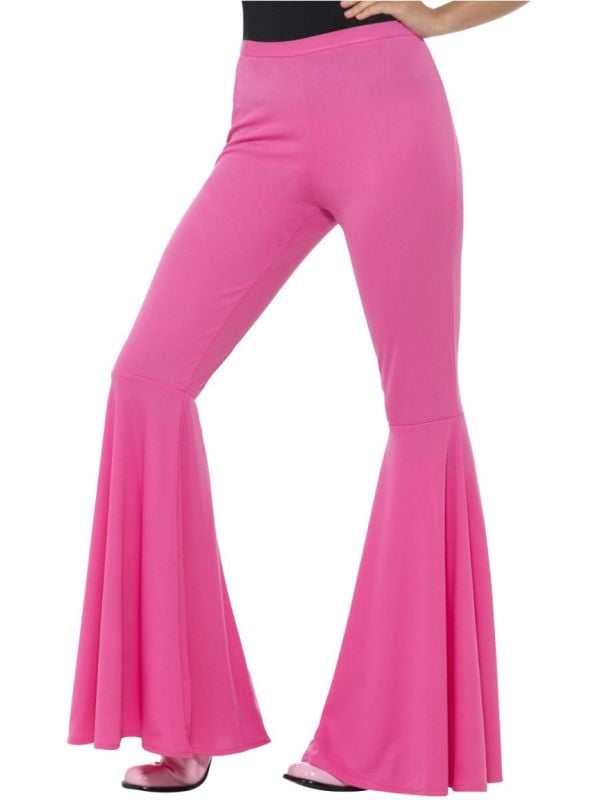 Roze wijde vrouwen broek 60s