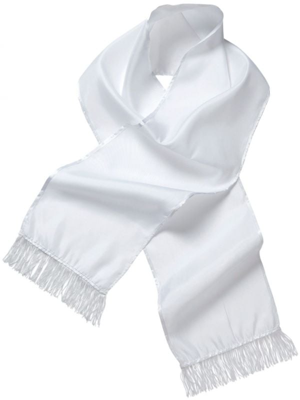 Satijnen sjaal wit