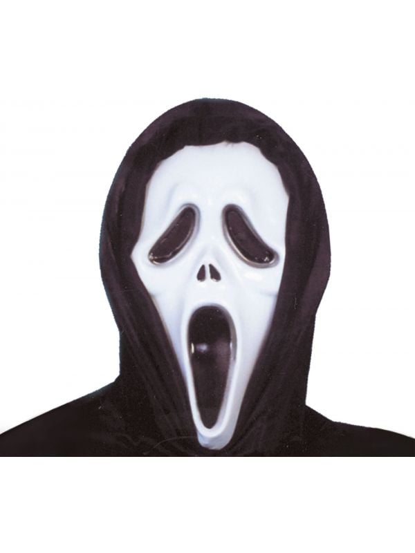 Scream masker met kap zwart