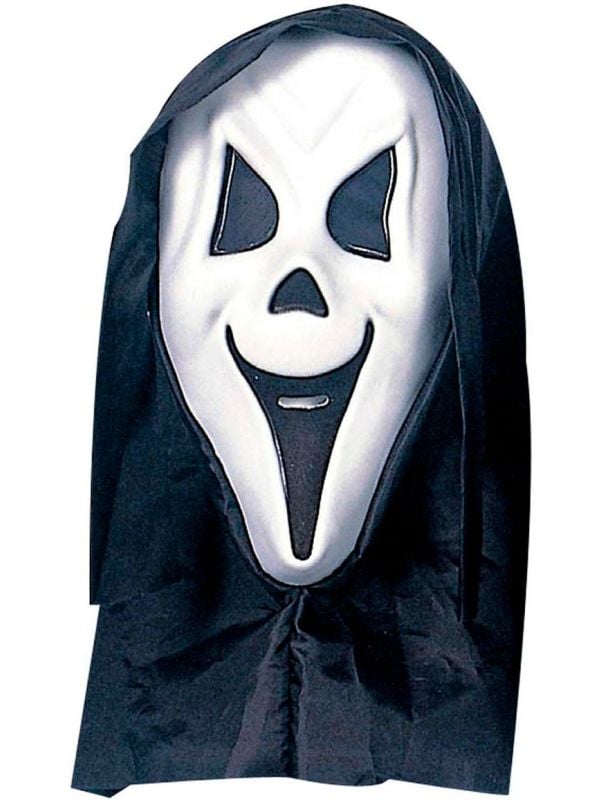 Scream masker met zwarte kap