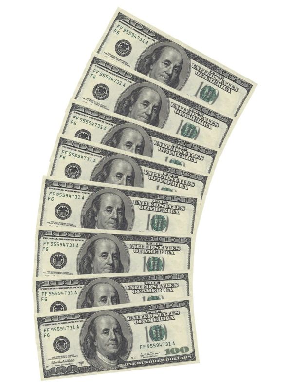 Servetten 100 dollar biljetten 10 stuks