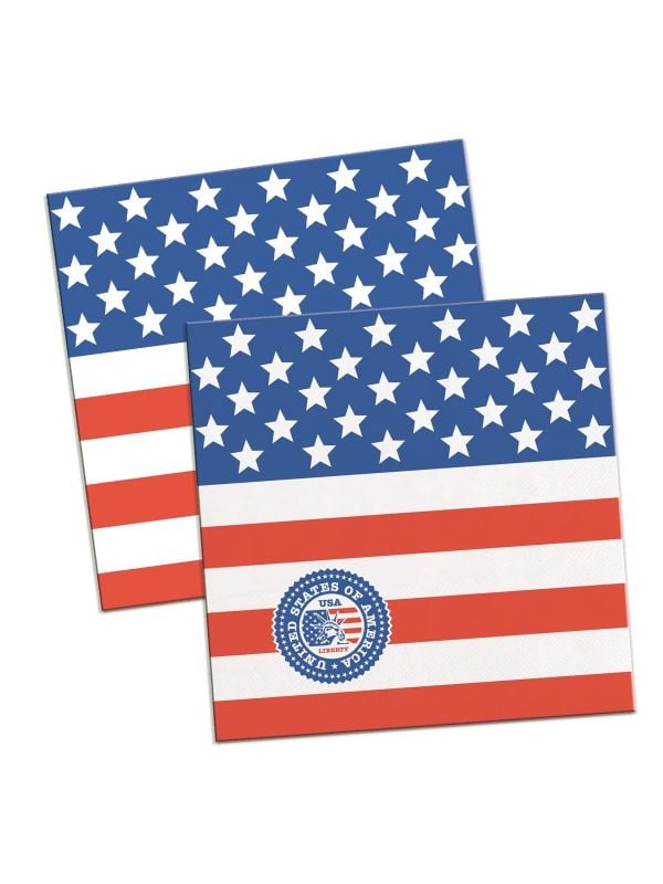 Servetten amerikaanse vlag 20 stuks