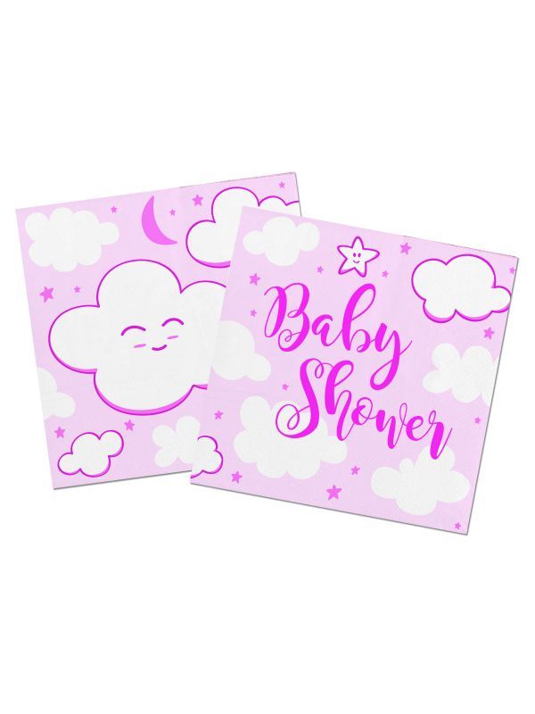 Servetten babyshower roze 20 stuks