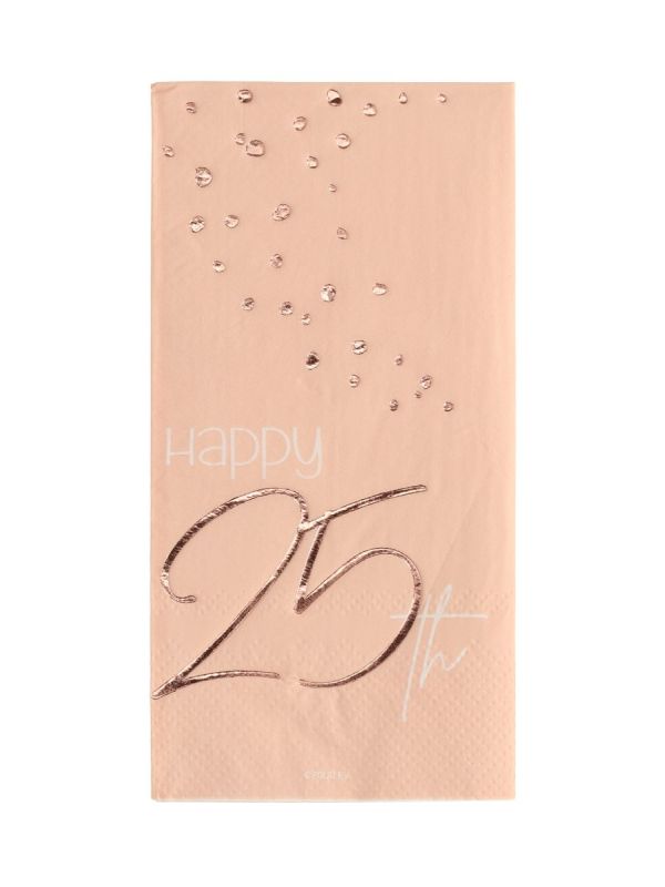 Servetten elegant lush blush 25 jaar 10 stuks