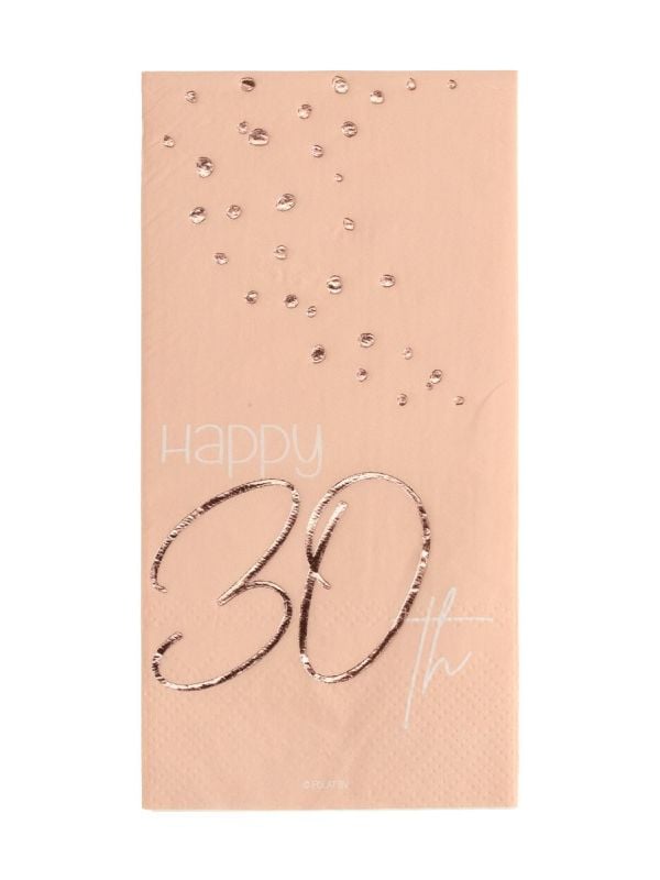 Servetten elegant lush blush 30 jaar 10 stuks