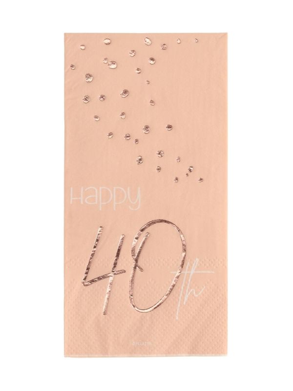 Servetten elegant lush blush 40 jaar 10 stuks