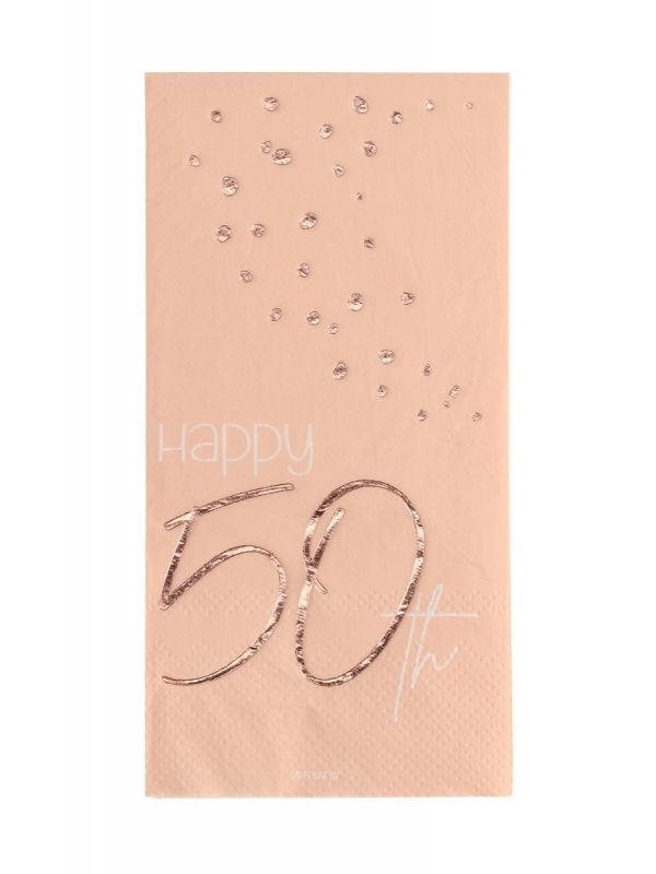 Servetten elegant lush blush 50 jaar 10 stuks
