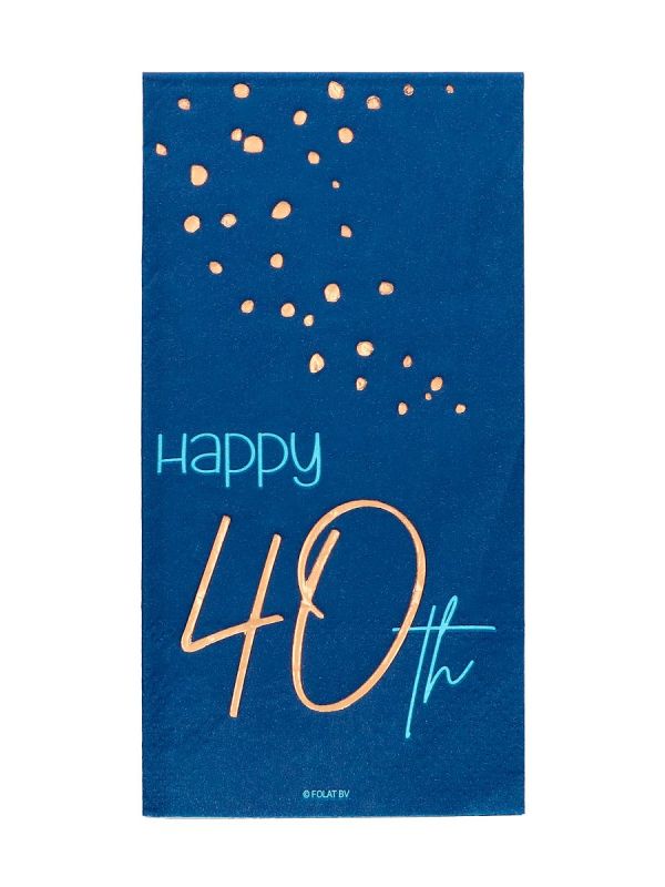 Servetten elegant true blue 40 jaar 10 stuks main product photo