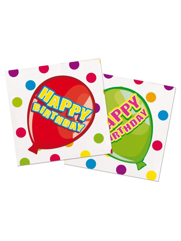 Servetten happy birthday feest 16 stuks main product photo