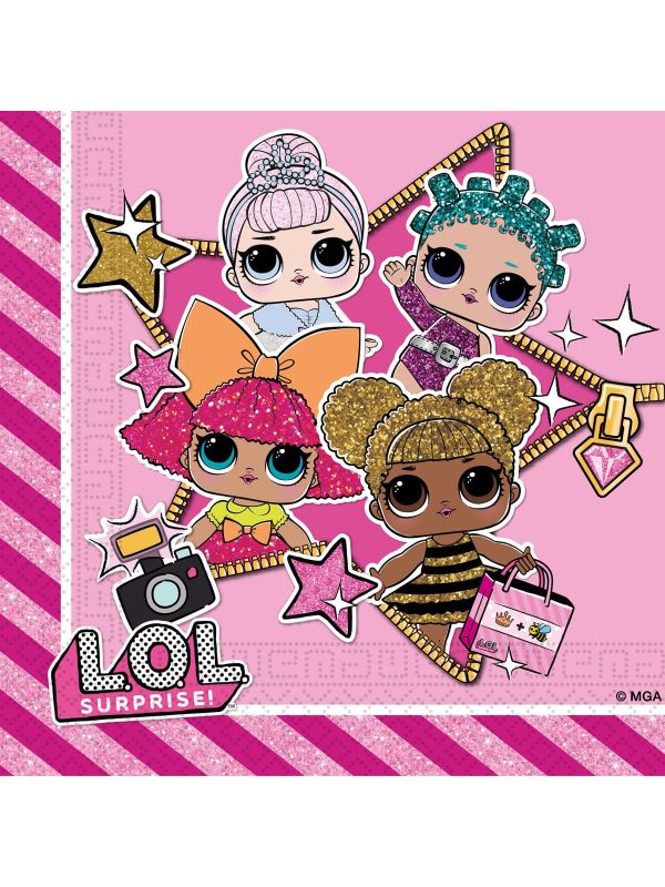 Servetten LOL kinderfeestje 20 stuks main product photo