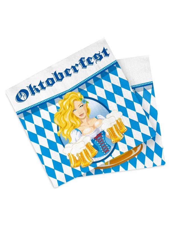 Servetten oktoberfest bierpullen 20 stuks