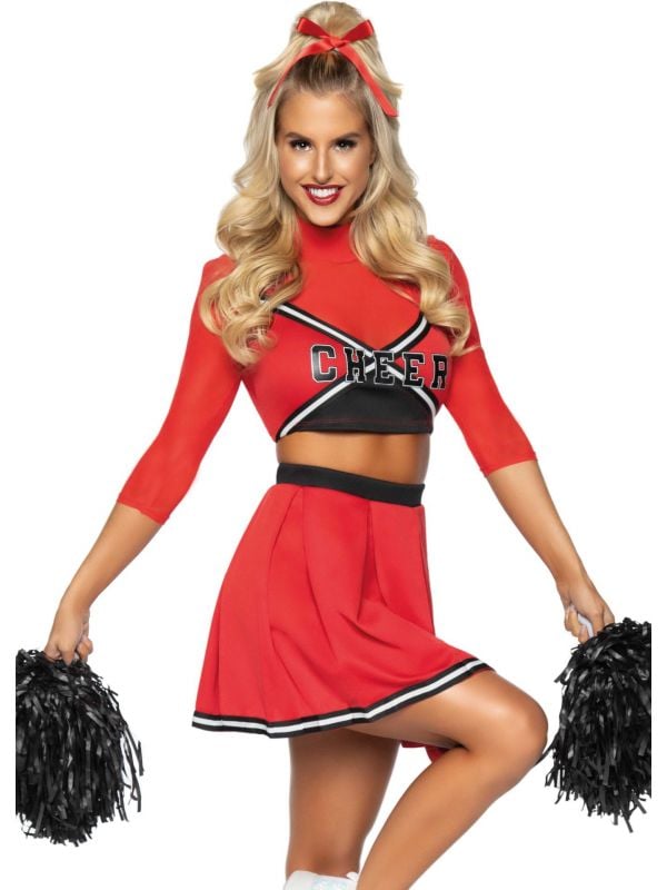Sexy Cheerleader Outfit Rood Feestkledingnl 