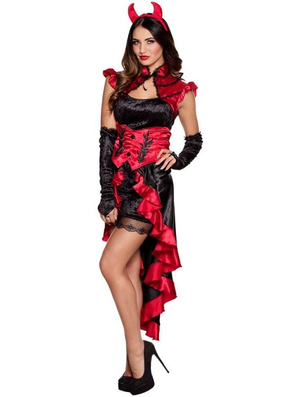Sexy duivel jurk rood zwart
