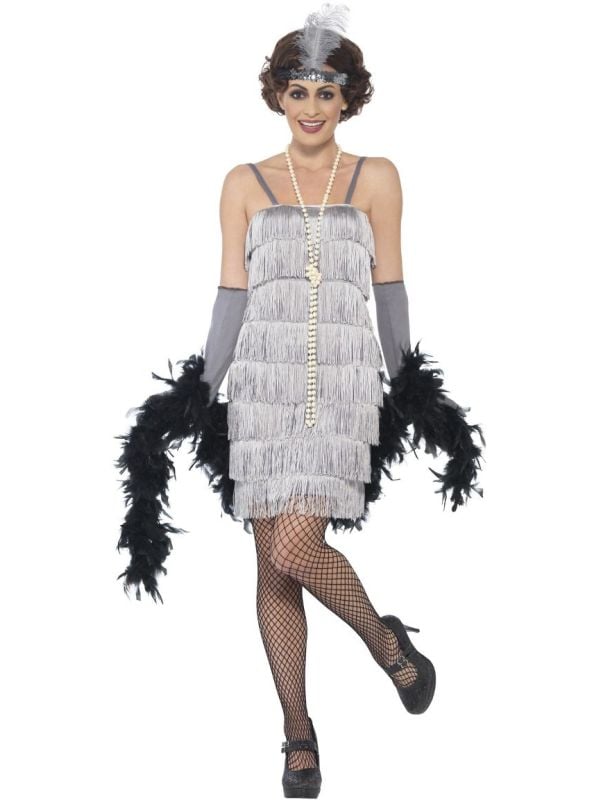 Sexy flapper Gatsby zilver