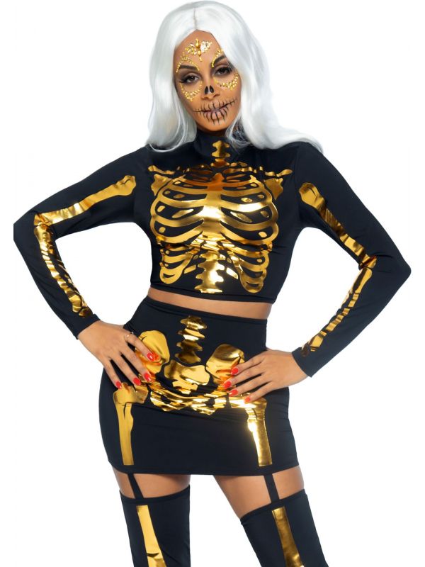Sexy Gouden skelet outfit