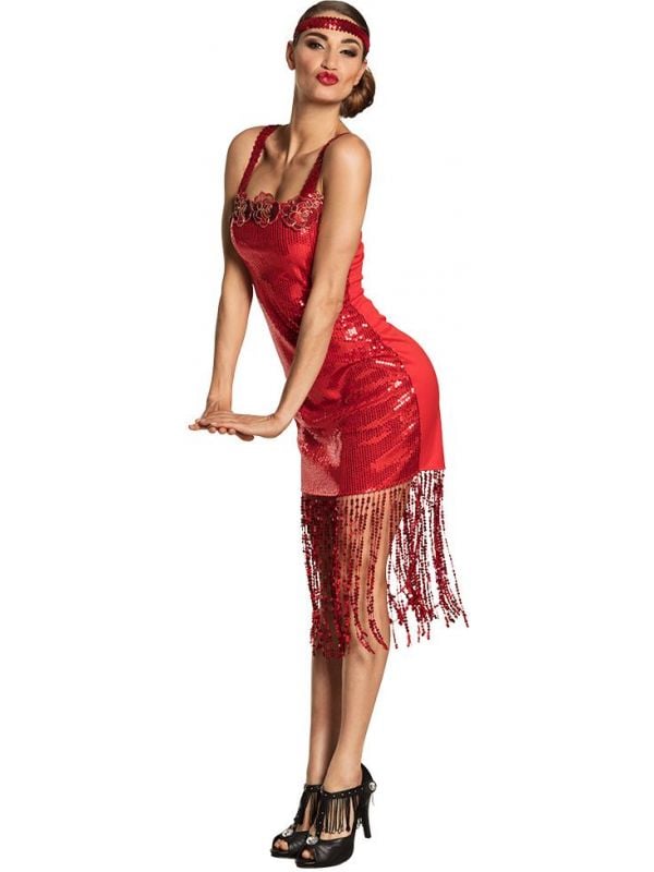 Sexy jaren 20 jurkje flapper rood
